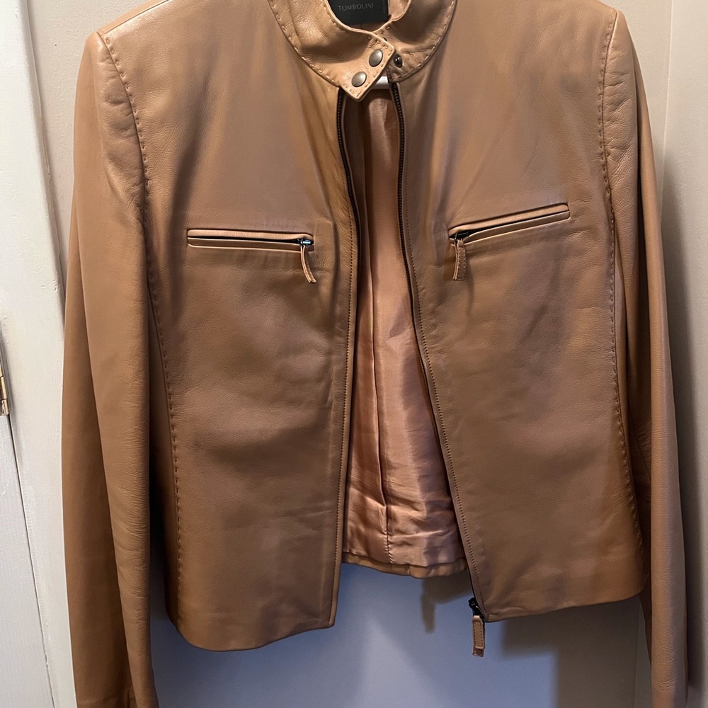 Tan Leather Jacket - Picture 2 of 5